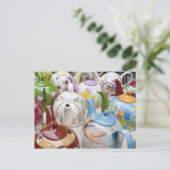 Teapots te koop in Leipzig, Duitsland Briefkaart (Staand voorkant)