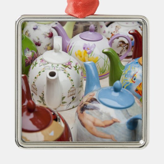 Teapots te koop in Leipzig, Duitsland Metalen Ornament (Voorkant)