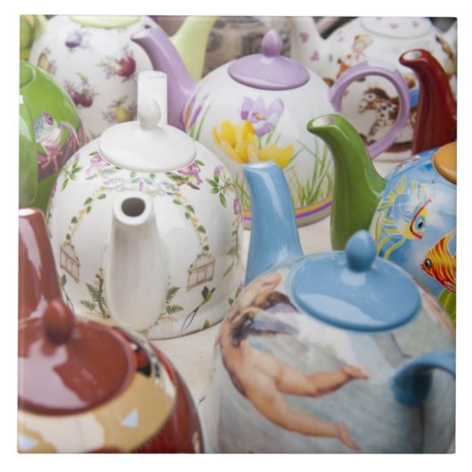Teapots te koop in Leipzig, Duitsland Tegeltje (Voorkant)