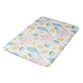 Teapots Teacups en Birds Whimsical Pastel Pattern Badmat (Gekanteld)