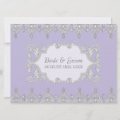 Tear Drop Lace, Lavender & Grey - Weddenschap Kaart (Achterkant)