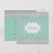 Tear Drop Lace, Light Aqua Blue - Vrijgezellenfees Kaart (Voorkant / Achterkant)