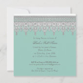 Tear Drop Lace, Light Aqua Blue - Vrijgezellenfees Kaart (Achterkant)