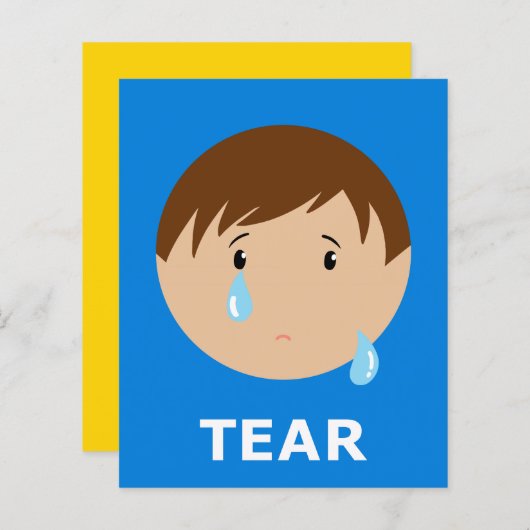 TEAR Flashcard voor Initiaal T 1 Lettergreep Woord (Voorkant / Achterkant)