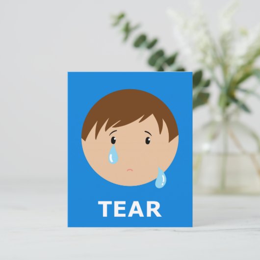 TEAR Flashcard voor Initiaal T 1 Lettergreep Woord (Staand voorkant)