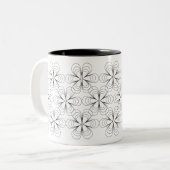 Teardrop Blossom Mok in Black Stroke (Voorkant links)