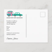  Teardrop Camper Mountains Adres Verandering Aankondigingskaart (Achterkant)