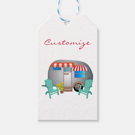 Teardrop Caravan Camper Thunder_Cove Cadeaulabel (Voorkant)