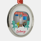 Teardrop Caravan Camper Thunder_Cove Metalen Ornament (Rechts)