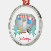 Teardrop Caravan Camper Thunder_Cove Metalen Ornament (Links)