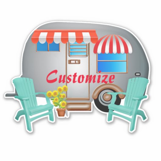 Teardrop Caravan Camper Thunder_Cove Sticker (Voorkant)