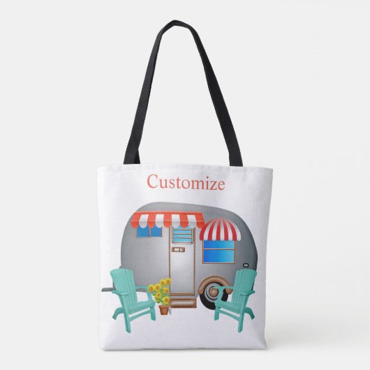 Teardrop Caravan Camper Thunder_Cove Tote Bag (Achterkant)