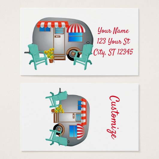 Teardrop Caravan Camper Thunder_Cove Visitekaartje (Voorkant /achterkant)