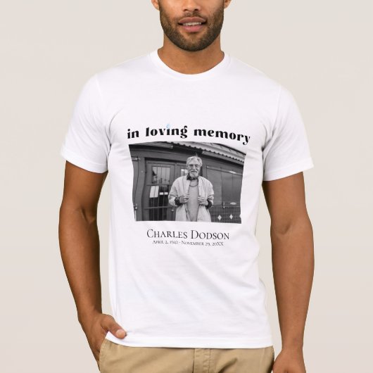 Teardrop Cloud Funeral Photo Memorial T-shirt (Voorkant)