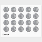 Teardrop Jeweled Silver Sticker (Vel)