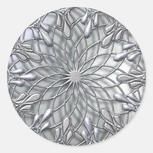 Teardrop Jeweled Silver Sticker (Voorkant)