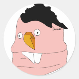 Teardrop nose goofy puppet ronde sticker