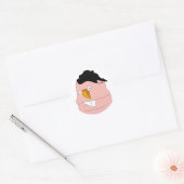 Teardrop nose goofy puppet ronde sticker (Envelop)
