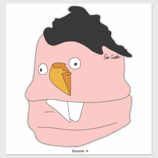 Teardrop nose goofy puppet sticker (Vel)