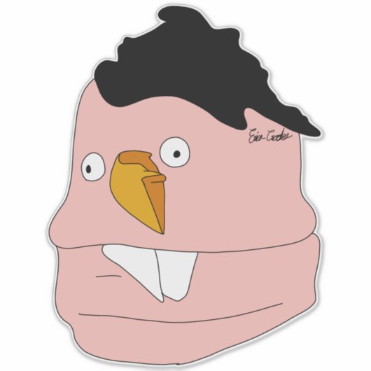 Teardrop nose goofy puppet sticker (Voorkant)