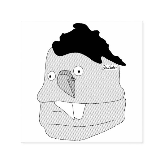 Teardrop nose goofy puppet zelfinktende stempel (Design)