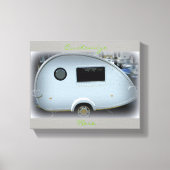 Teardrop-zigeunercaravan gelukkig kamperen Thunder Canvas Afdruk (Voorkant)