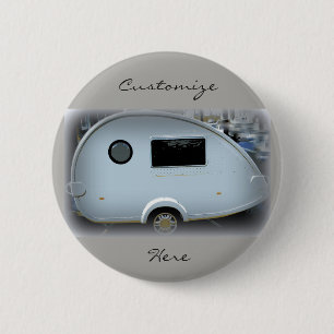 Teardrop zigeunerige caravan vrolijke glaming ronde button 5,7 cm