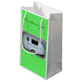 Teardrop-zigeunerkaravaan met vrolijke glamping klein cadeauzakje (Achterkant Gekanteld)