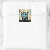 Teardrops en Horns Vierkante Sticker (Tas)