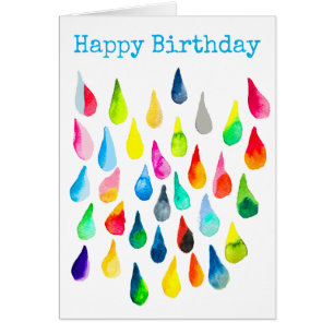 Teardruppels waterverf kleurige whimsical