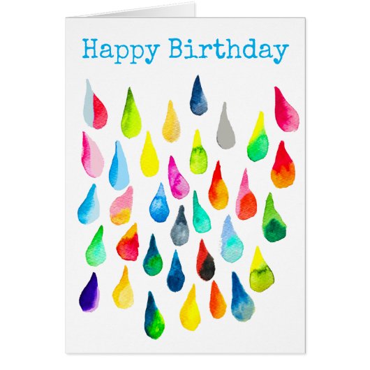 Teardruppels waterverf kleurige whimsical (Voorkant)