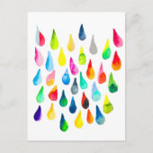 Teardruppels waterverf kleurige whimsical briefkaart (Voorkant)