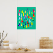 Teardruppels waterverf kleurige whimsical poster (Keuken)