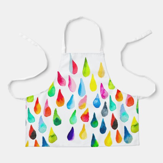 Teardruppels waterverf kleurige whimsical schort (Voorkant)