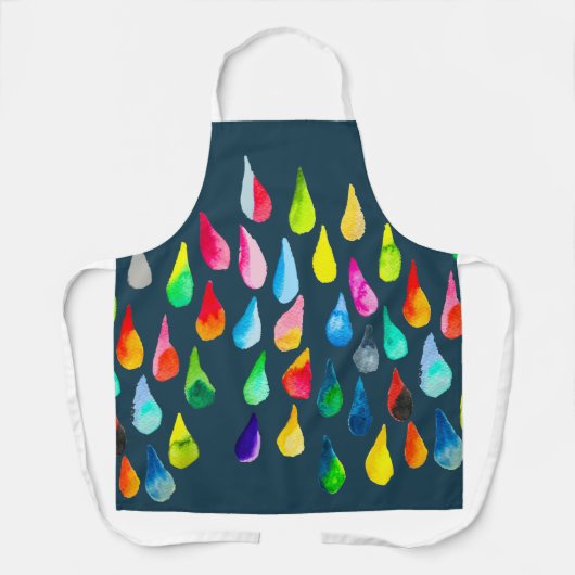 Teardruppels waterverf kleurige whimsical schort (Voorkant)