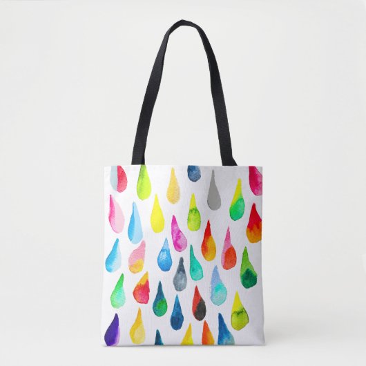 Teardruppels waterverf kleurige whimsical tote bag (Voorkant)