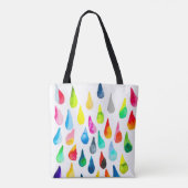 Teardruppels waterverf kleurige whimsical tote bag (Achterkant)