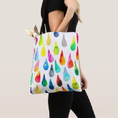 Teardruppels waterverf kleurige whimsical tote bag (Dichtbij)
