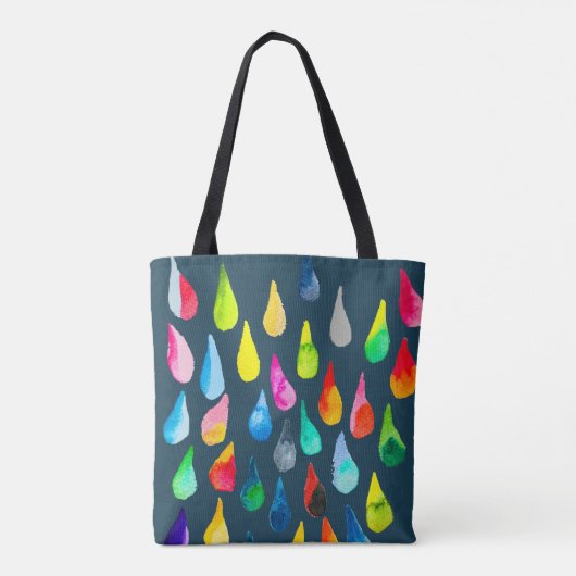 Teardruppels waterverf kleurige whimsical tote bag (Achterkant)