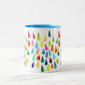 Teardruppels waterverf kleurige whimsical tweekleurige koffiemok (Center)