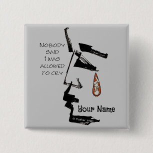 Teardruppelverlies van Baby-pin Vierkante Button 5,1 Cm