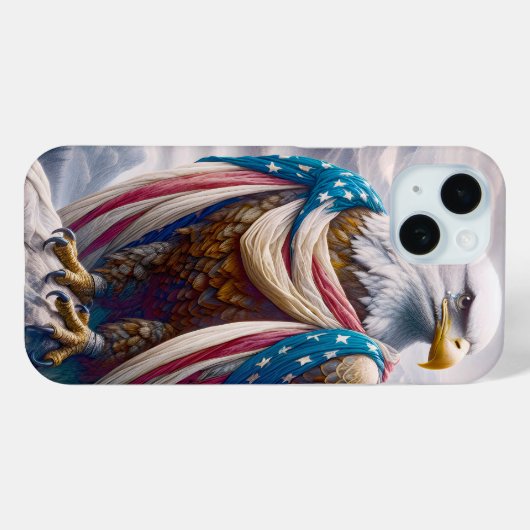 Tearful Bald Eagle Dearing Amerikaanse vlag Case-Mate iPhone Case (Achterkant (horizontaal))