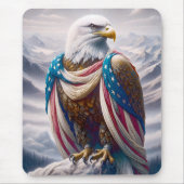 Tearful Bald Eagle met Amerikaanse vlag Muismat (Voorkant)