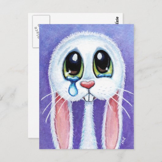 Tearful Sad Bunny Rabbit Briefkaart (Voorkant / Achterkant)