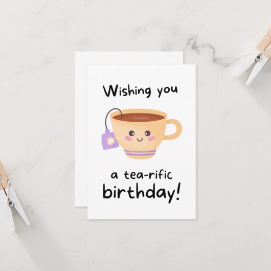 Tearific Pun Funny Birthday Kaart (Voorkant / Achterkant in situ)