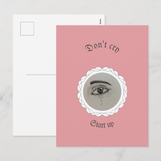 Tearing eye Throw Pillow Feestdagenkaart (Voorkant / Achterkant)