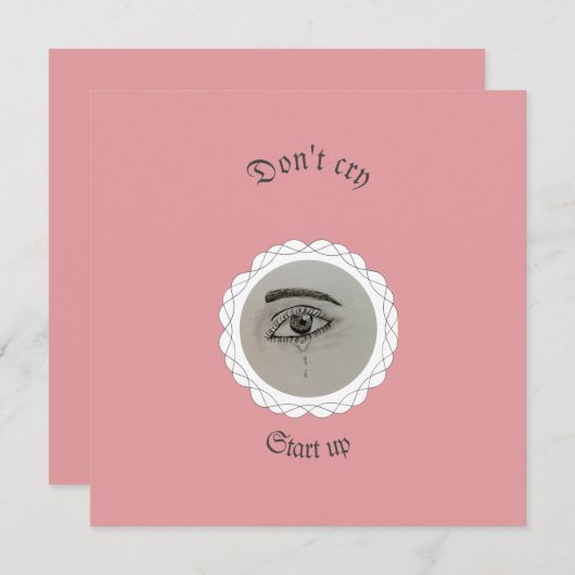 Tearing eye Throw Pillow Feestdagenkaart (Voorkant / Achterkant)