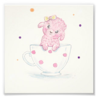 TeaRose de roze Teacup podle print Foto Afdruk