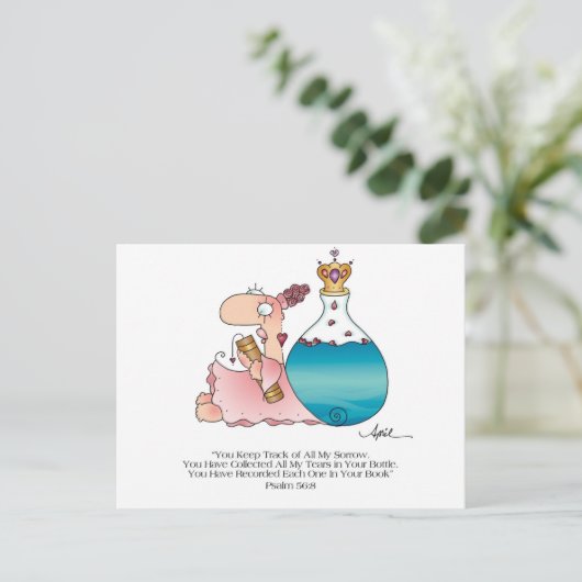 TEARS IN A BOTTLE Briefkaart beroemd gemaakt door (Staand voorkant)