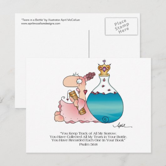 TEARS IN A BOTTLE Briefkaart beroemd gemaakt door  (Voorkant / Achterkant)